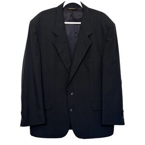 Hardwick Tailored USA  Dark Blue Stripe Wool 2 Button Men's Sports Coat Size 48R